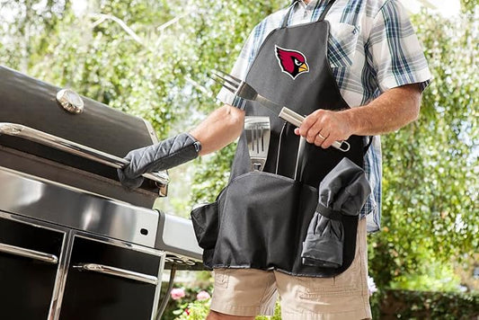 Picnic TIME BBQ Apron Tote Pro Grill Set, (Black with Gray Accents)