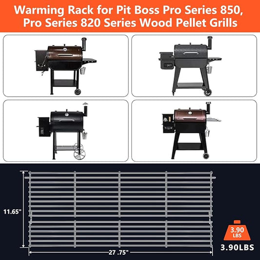 QuliMetal Grill Warming Rack for Pit Boss 820 & 850 Series,Holding Rack,Grill Parts Replacement for Pit Boss 10514 PB820D3B / PB850G Wood Pellet Grills