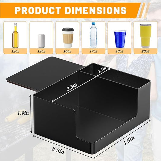 Magnetic Drink Holder and Phone for Grill, Outdoor Griddle Accessories for Most Cup, Phone Caddy, Suit for Blackstone, Traeger etc.