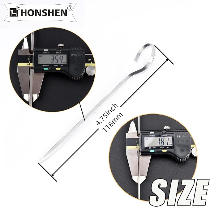 24 pack Flat Stainless Skewers, HONSHEN 4.75 inch Mini Short Barbecue Needle Barbecue Skewers,Baking Rods,Corn on The Grill (4.75 INCH Flat BBQ 24P)