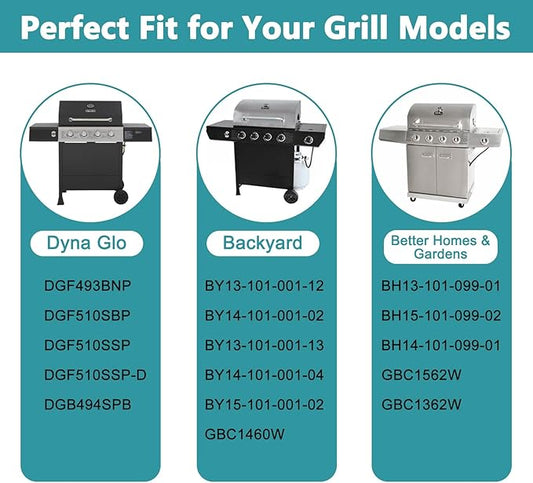 Grill Replacement Parts for Dyna Glo DGF493BNP, DGB494SPB, 24"-30" Adjustable Drip Pan Grease Tray and Heat Plate Shields for Backyard Grill BY13-101-001-12, BY14-101-001-02, Dyna-glo Grill Parts