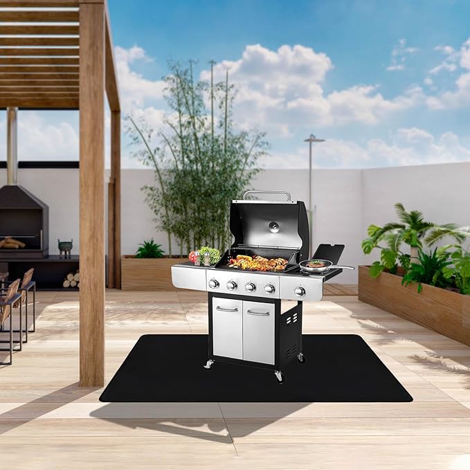 THMINS Extra Under Large Grill Mat, 90x48 Inches – Fireproof, Waterproof & Oil-Proof Deck and Patio Protector for Outdoor BBQ