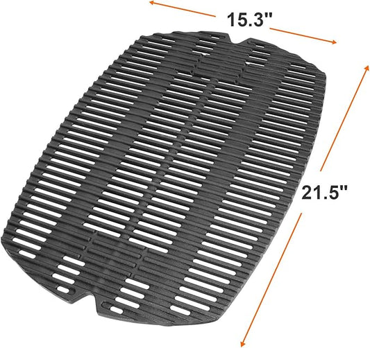 DELSbbq 7583 Cast Iron Grate and 41862 Grill Burner for Weber Q200 Q220 Q2000 Q2200 396000 396001 566002 53060001 Grills, Replacement Parts for Weber 7645, 41862