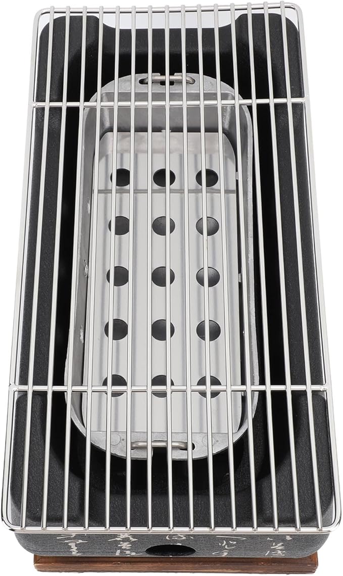 Japanese Portable Barbecue Oven, Aluminium Alloy Charcoal Oven with Wire Mesh Grill and Base, Japanese Tabletop Household Grills (XL)