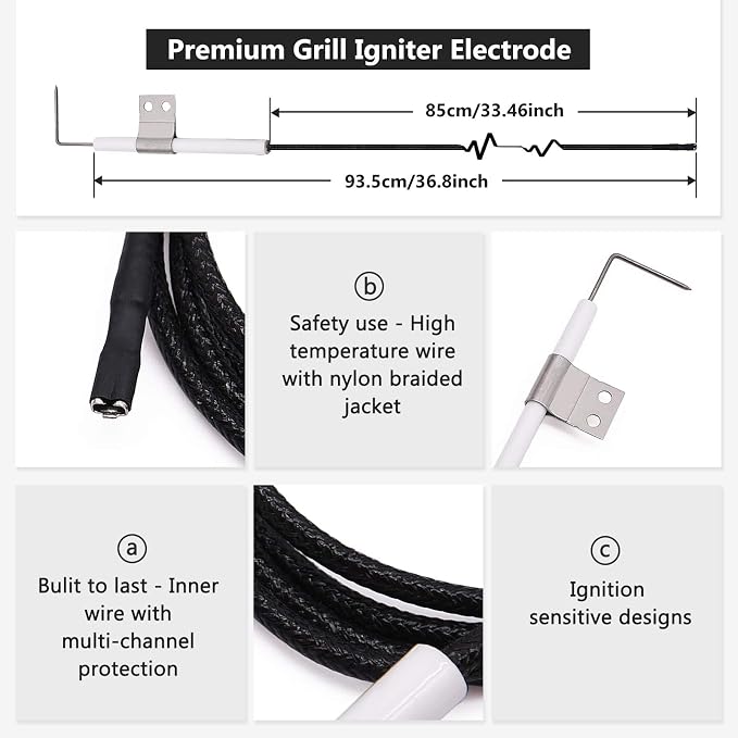Criditpid Grill Replacement Parts for Nexgrill 4 Burner 720-0830H 720-0783E, Nexgrill 720-0888, 720-0888N, Members Mark 720-0830F, Burner Tubes, Heat Plates and Igniter for 720-0830H Nexgrill Parts