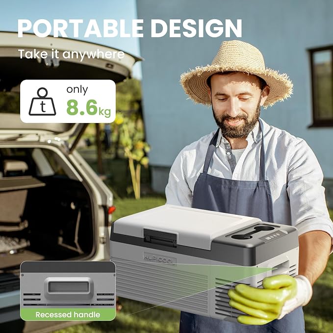 Alpicool Car Refrigerator 12 Volt Portable Car Fridge 16 Quart(15 L Electric Cooler with AC/DC,Car Refrigerator Freezer for Truck Van RV Camper SUV, Camping Boat Travel,-4~68°F