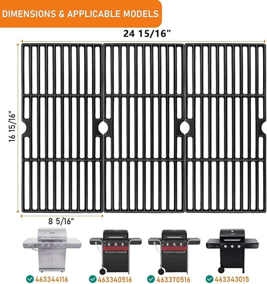 Grill Grates for Charbroil Advantage 4 Burner 463344116 463343015 463344015, Gas2coal 463340516 463370516, Grill Grids for Char-Broil 463336016, Replacement for G467-0002-W1, G309-0019-W2, 16 15/16"