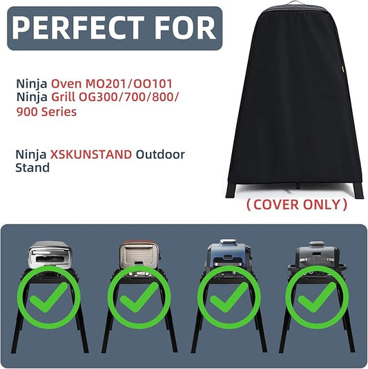 Waterproof Cover for Ninja Woodfire Outdoor Grill & Smoker and for Artisan Pizza Oven on Ninja XSKUNSTAND Stand, Outdoor Grill Accessories for Models OG300/700/800/900/OO100/MO200 Series (Cover Only)