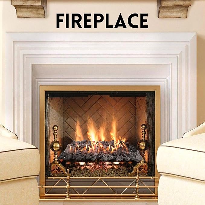 GasSaf 20 Pounds Black Lava Rocks for Fire Pit, Fireplace, Gas Fire Tables, Gas Log Set, Decorative Landscaping Rocks for Indoor and Outdoor (0.8-1.2 Inch)