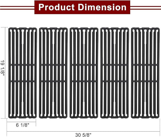 Hiorucet Grill Parts for Broil King 9561-54, 9561-57, 9561-64, 9561-67, Imperial XLS, Regal 420, Regal 440, Regal 490, Regal 590, Regal 590 Pro, Regal 625, Cast Iron Grill Grates for Broil King Parts