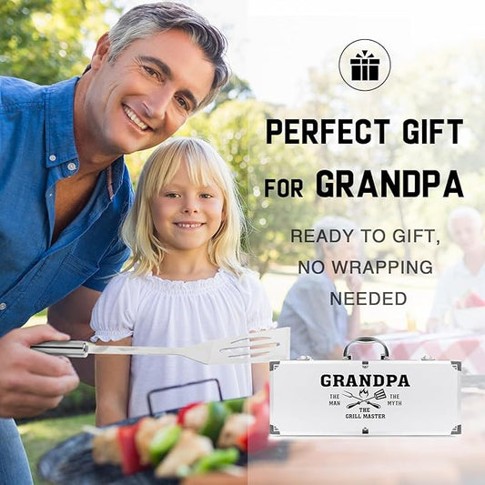 Grandpa Gifts for Fathers Day - Heavy Duty BBQ Grilling Accessories Kit for Outdoor Grill - Best Grandpa Gifts for Birthday Christmas