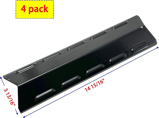 Kit DP163 (4-pack) Porcelain Steel Heat Plates Shield Tent for Charbroil 640-01303702-3, Kenmore 146.16132110, 146.16222012, 146.16133110, 146.16197210, 146.16198210, 146.16222010