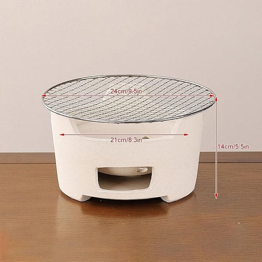 Pottery Barbecue Stove, Portable Wood Clay Charcoal Stove, Multipurpose Outdoor Charcoal Stove, Indoor Charcoal Grill,A-21CM