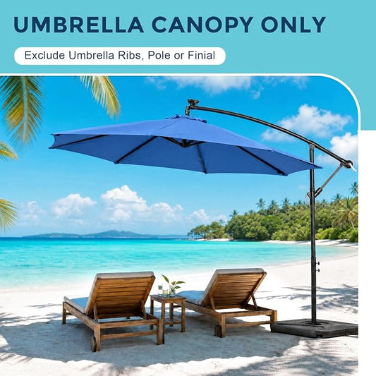 COWVIE Umbrella Canopy Replacement for 8 Ribs Patio Umbrella, Outdoor Table Parasol Replacement for Yard, Canopy Only