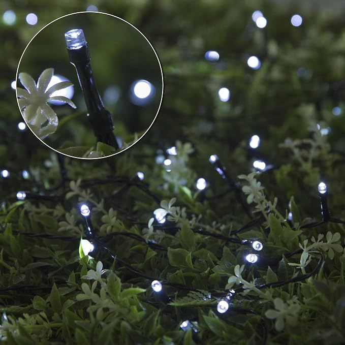 164Ft 500 LED White Christmas Lights, Waterproof 8 Twinkle with Memory Functions Christmas Tree Lights for Indoor Outdoor Christmas Tree Garden Decoration (164FT, White)