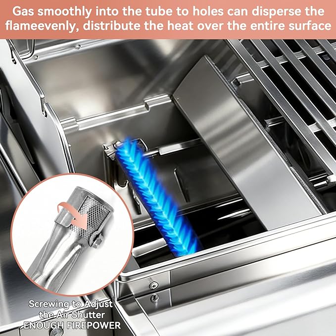 Spirit E210 7635 Flavorizer Bars & 69785 Grill Burner Tubes for Weber Spirit I II & GS4 200 E210 E220 S210 S220 with Front Control, 15.3" Flavor Bar and 18" Burner for Weber Spirit 2 Replacement Parts
