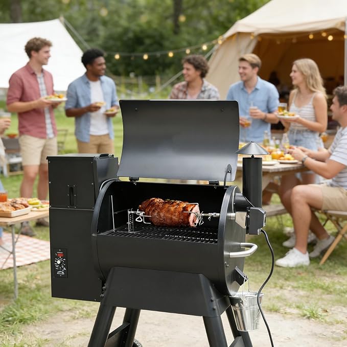onlyfire Grill Rotisserie Kit for Traeger Wood Pellet Grill and Smoker | Compatible with Traeger Pro 22, Pro 575, and Pro 780 Series Smoker