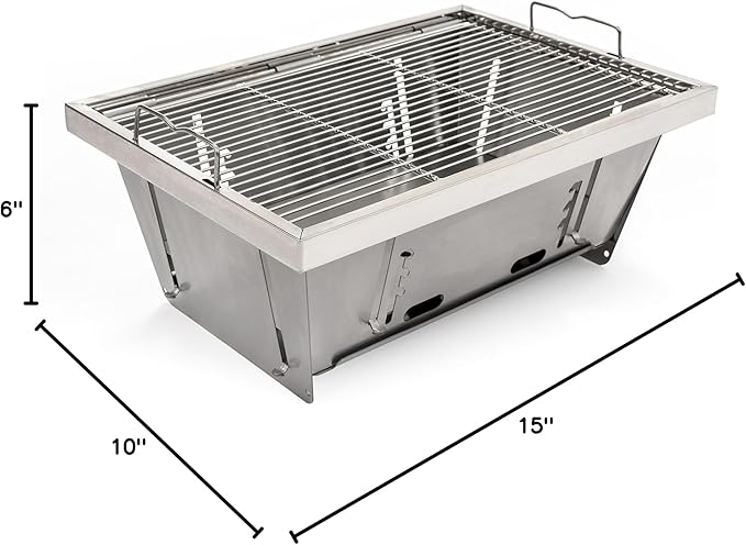 SENJYOS Folding Grill Barbecue Grill with Carrying Bag Outdoor Cooking Portable Charcoal Grill Tabletop Bbq Charcoal Grill for Party Camping Backyard Picnic.