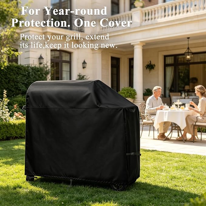TheElves Outdoor Grill Covers Waterproof Heavy Duty for Kendane Barrel Charcoal Grills and Char-Griller King-Griller E1416 1616 Charcoal Smoker Grills - 35" W x 24" D x 41" H