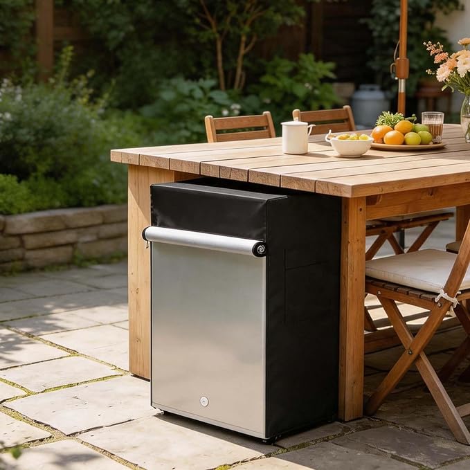 Bitubi Outdoor Refrigerator Cover,Mini Freezer Cover – Waterproof, Dustproof, Sun-Proof, 22" W x 23" D x 34" H. Suitable for most Compact Mini Freezer/Upright Freezer on market (Black)