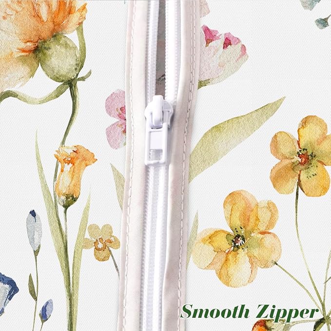 Spring Summer Tablecloth with Umbrella Hole Rectangle 60x84 Inch Waterproof Non Slip Flower Watercolor Zippered Table Cloth, Washable Polyester Table Cover for Patio, Picnic, Camping, Outdoor