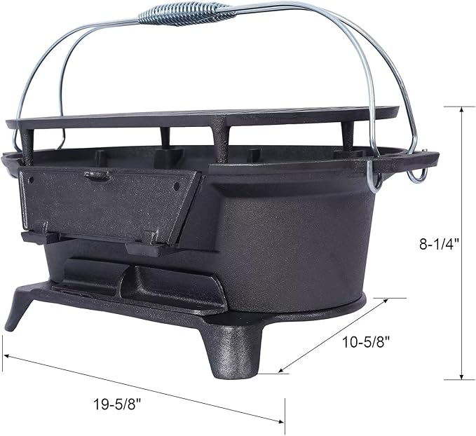 Charcoal Grill Portables - Cast iron Mini 164 Square Inch Portable Camping Grill,Portable grills Suitable for Patios/Terraces/Picnics