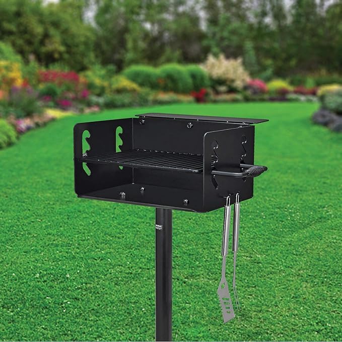 Global Industrial In Ground Park Grill, Charcoal BBQ