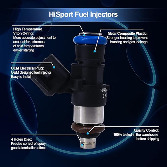 HiSport Fuel Injector 0280158091 1PC Compatible with Ford 2007-12,Compatible with Mazda CX-9 3.5L 3.7L Edge
