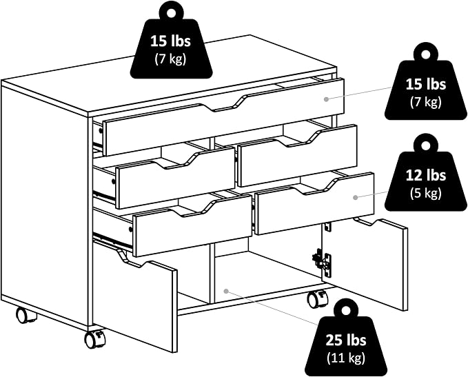 Winsome Halifax Mobile Storage Cabinet with Doors & Drawers, Stylish & Functional Home Storage Cabinet for Filing, Kitchen Organization, Moveable Furniture for Office, Dorms, Apartments