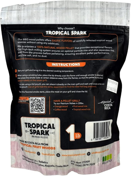 Wood Pellets | Perfect for BBQ, Smoking, Grilling, Bake, Roast, Braise | Premium 100% All-Natural | Orange Wood | 1 lb. Bag