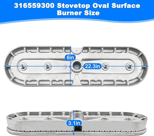 316559300 Surface Burner Compatible with Frigidaire FGF348KCN, BGGF3045RFA, etc, Part Number: 316559301,1615166, AP4527357, PS2581867, EAP2581867