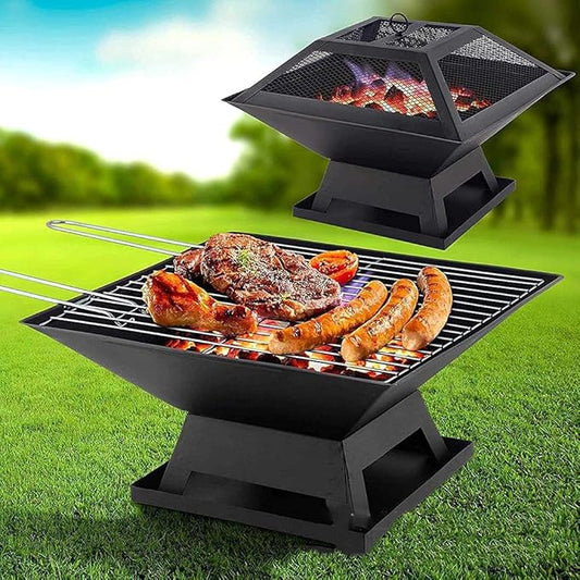 Charcoal Grill Barbecue,Firepit for Outside Portable,with Grill Grate,BBQ Grill,Small,for Outside Camping Patio Barbecue