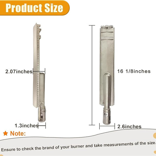 4-Set Heavy Duty Cast Stainless Steel Grill Burners for Bull, Grill Replacement Parts for Bull, Blaze, Cal Flame, Lion, Grilljob, Aussie, Char Broil, Turbo, Thermos, Beefeater, Jenn Air, Nexgrill, etc