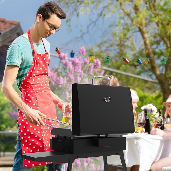 Upgrade Griddle Lid for Blackstone Omnivore 1666 22 Inch Tabletop Griddle(2024 Model),Grill Hard Cover w/Handle & Thermometer for Blackstone Hinged Lid 22" Omnivore Parts 2203 2304 2205 Flattop Cover