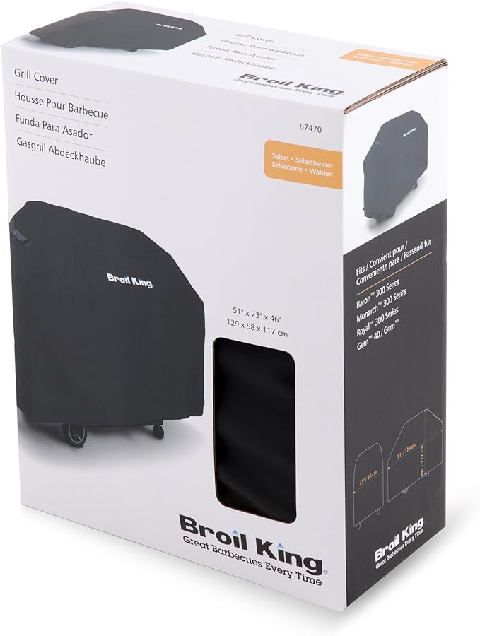 Broil King 67470 51" Select Grill Cover, Black