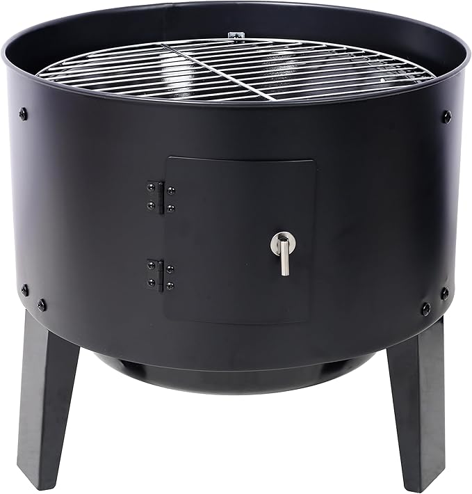 Gecheer 16 Inch Vertical Charcoal Smoker Grill - 3-in-1 Outdoor BBQ, Portable for Camping with Adjustable Vents & Thermometer