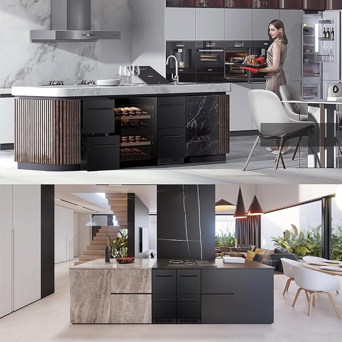 15 inch Double Drawer drawer refrigerator under counter Beverage Refrigerator, Indoor/Outdoor Fridge for Patio, Kitchen & Bar, Weatherproof