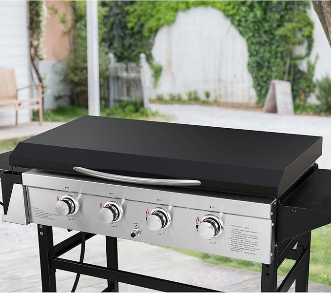 Stanbroil Hard Cover Hood for Royal Gourmet GB4001 36" 4-Burner Gas Griddle, Hard Top Lid with Handle, Black