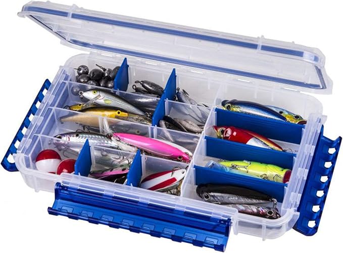 Flambeau Outdoors WP4005 Waterproof Tuff Tainer, 16 Compartments, Zerust | Waterproof tackle box, 5 fixed compartments plus 11 Zerust dividers for up to 16. O-ring seal, 10.79 x 7.2 x 1.89in