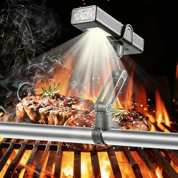 Rechargeable LED Grill Lights and Flashlight for Outdoor Grill with Magnetic, IPX5 Waterproof, 2-Level Brightness, USB-C Charging, Portable Grill Accessories, Grilling Gift for Men, Dad, Grill Lights