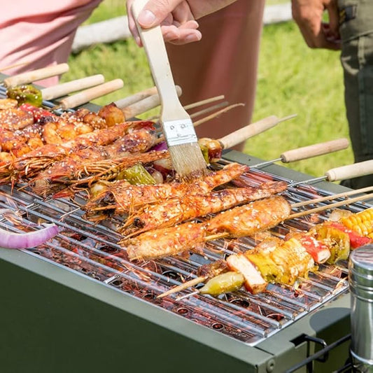 Charcoal Grill, Portable BBQ Grill Heavy-Duty Stainless Steel Barbecue Folding Camping Grill for Outdoor, Backyard, Patio, Picnic, Park (Black a 66 * 30 * 69cm)