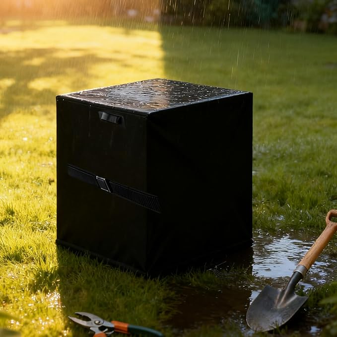 Deck Box Cover for Keter 30 Gallon / for Greesum 31 Gallon | Deck Box Cover for Outside, Waterproof Resin Storage Box Bin Covers Patio Furniture Side Table Cover- 23"L x 18"W x 22"H