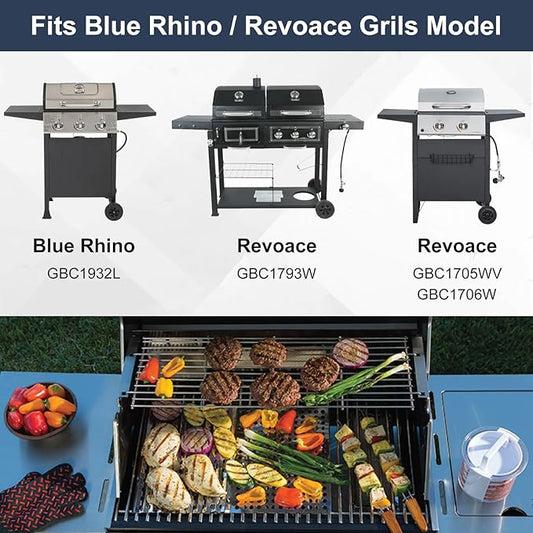 Criditpid B0212-040 Grill Heat Tent Replacement Parts for Blue Rhino 3 Burner GBC1932L GBC1793W Grill, Porcelain Steel 55-24-198 Heat Plate Shields for Revoace Grill Parts GBC1706W GBC1705WV Grill.