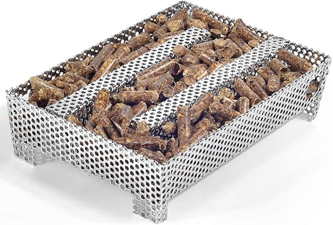 5" x 8" Pellet Smoker Tray 12 Hours of Billowing Smoke, Smoker Box for Gas Grilling,Cold Smoker Generator for BBQ,like Grill Tube BBQ Smoker Perfect for Hot Cold Meat, Cheese, Fish and Pork Smoking