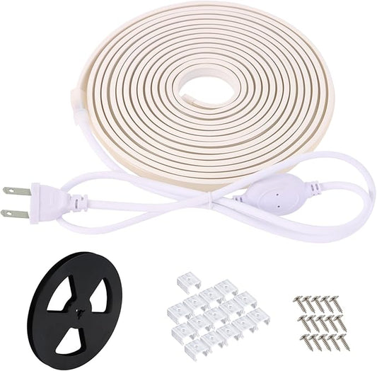 LED Rope Lights AC 110V COB LED Strip Light 9.84ft Waterproof Light Strips IP67 White LED Lights for Living Room Bedroom Under Cabinet Lighting