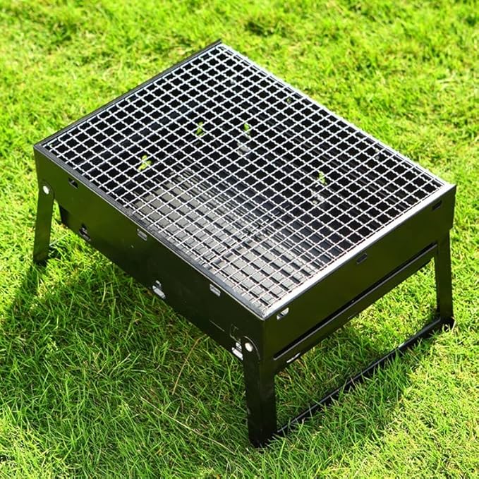 Portable Charcoal Grill for Camping, Outdoor Barbecue Grill for 3-5 People, Household BBQ Grill with Charcoal Grills Rack, Easy Setup BBQ Utensils for Picnic & Backyard,A-1