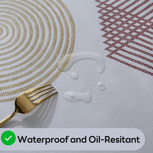 Wipeable Waterproof Tablecloth Vinyl Tablecloths for Rectangle Tables Heavy Duty PVC Tablecloth for Kitchen Dining Table(Geometry-2, 54'' x 108'')