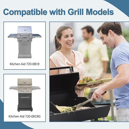 Grill Parts for Kitchenaid 720-0819, 720-0819G 2 Burner Gas Grill, Grill Grates Heat Plates Burners Kit for Kitchenaid BBQ 720-0819, Kitchenaid 720-0819G Costco