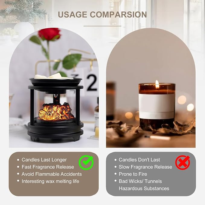 MOAFINA Wax Melt Warmer with Timer,Campfire Wax Warmer,4-in-1 Oil Burner Electric Candle Wax Warmer,Wax Warmer for Scented Wax Melts,Wax Melter Fragrance Warmer for Home Office Bedroom Gifts & Decor | 4-in-1 Electric Wax Melter & Oil Burner,Candle Wax ...