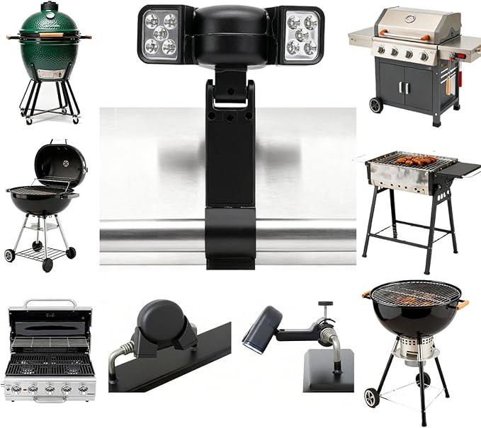 Yosoo Health Gear 360 Degree Rotatable BBQ Grilling Light, Clip On Barbecue Lamp with Touch Switch, Aluminum Alloy Bracket for Outdoor Camping